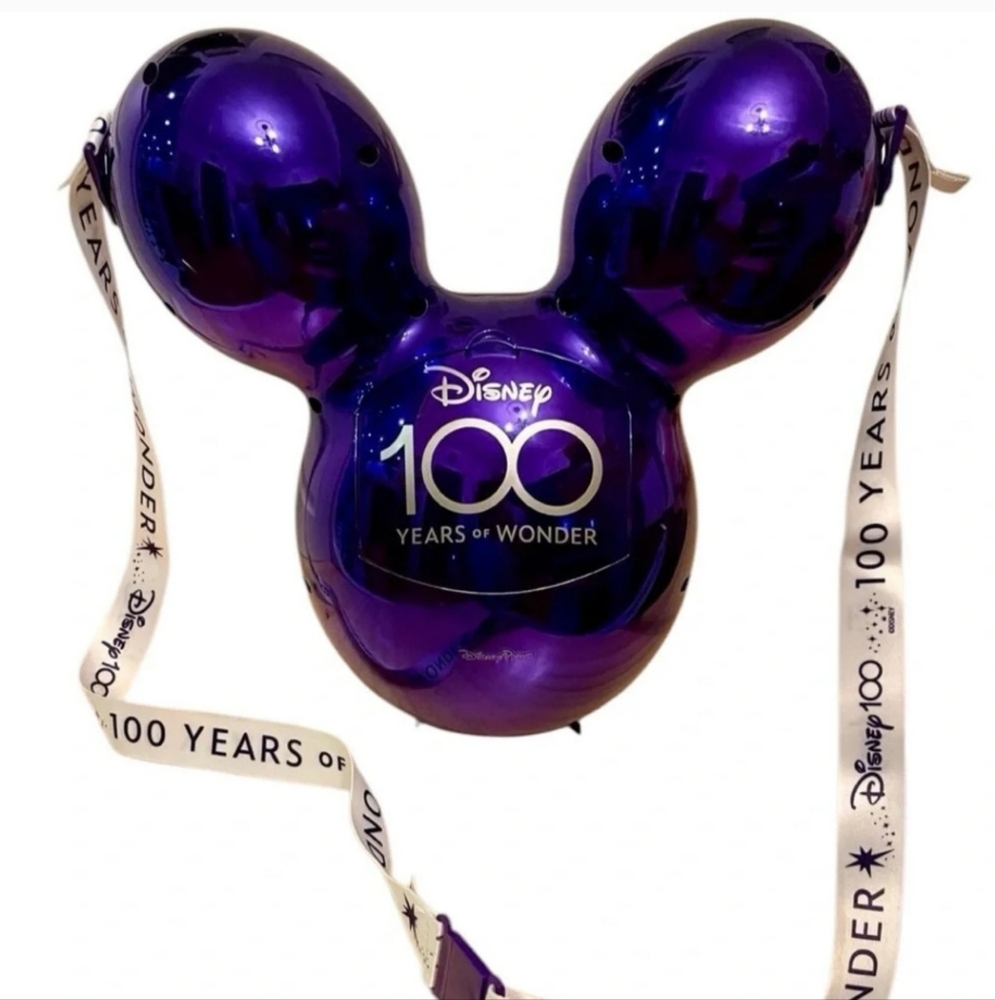 Walt Disney Disneyland Purple Metallic Mickey Mouse Head Popcorn Bucket